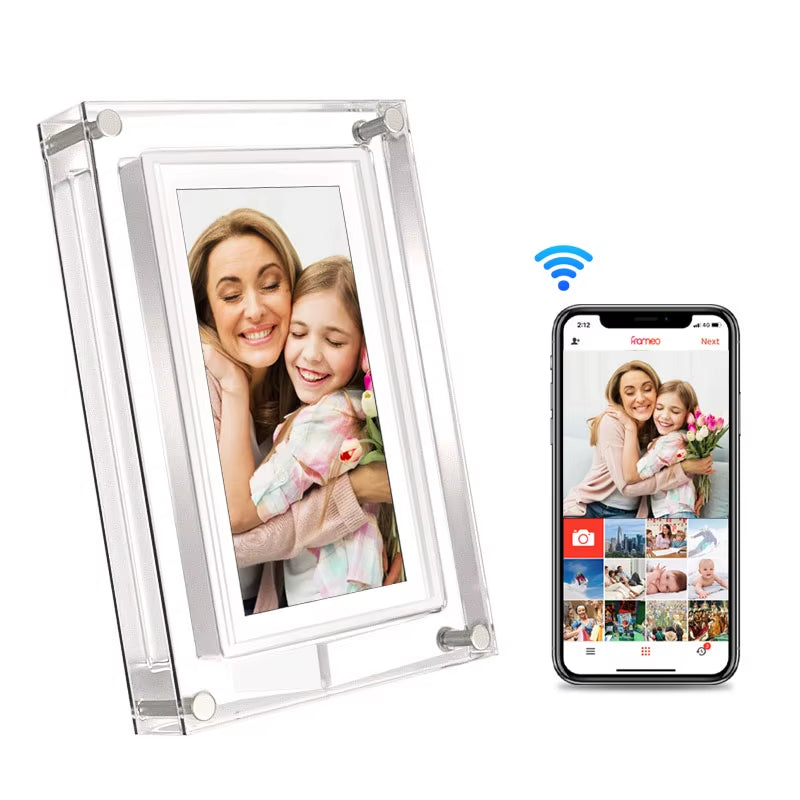 Frameo 5 Inch Wifi Digital Picture Frame 1280 * 720 IPS HD Cloud Smart Digital Photo Frame,32Gb Storage USB Auto Rotation