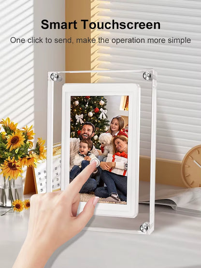 Frameo 5 Inch Wifi Digital Picture Frame 1280 * 720 IPS HD Cloud Smart Digital Photo Frame,32Gb Storage USB Auto Rotation