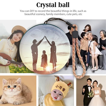Enchanting 3D Video Crystal Ball with Elegant Black Base - The Perfect Memory Sphere Lamp for Unforgettable Gifts and Celebrations