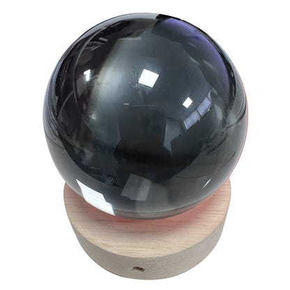 Enchanting 3D Video Crystal Ball with Elegant Black Base - The Perfect Memory Sphere Lamp for Unforgettable Gifts and Celebrations