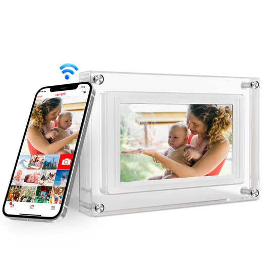 Frameo 5 Inch Wifi Digital Picture Frame 1280 * 720 IPS HD Cloud Smart Digital Photo Frame,32Gb Storage USB Auto Rotation